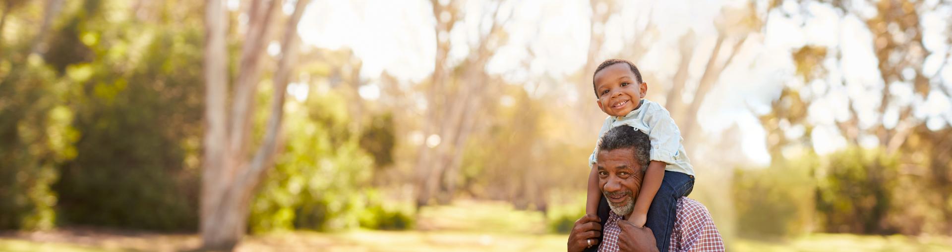 Participant Banner of a Grandfather and grandson.