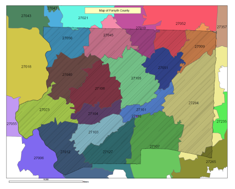Map of Forsyth County